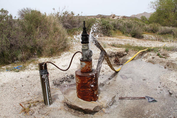 Jacumba Water District's well head, flowing under artesian conditions