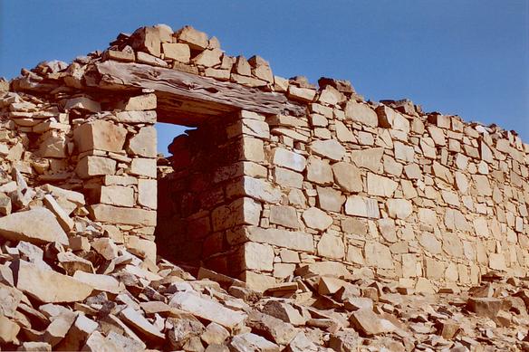 Detail of wall of Chankillo fortress.