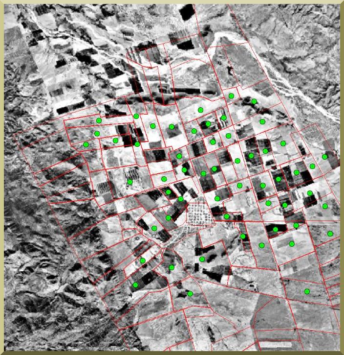 Pump location used in the GIS-groundwater model