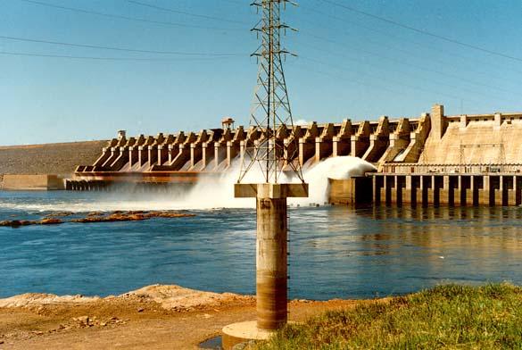 Main spillway at Tucurui reservoir, Para, Brazil.