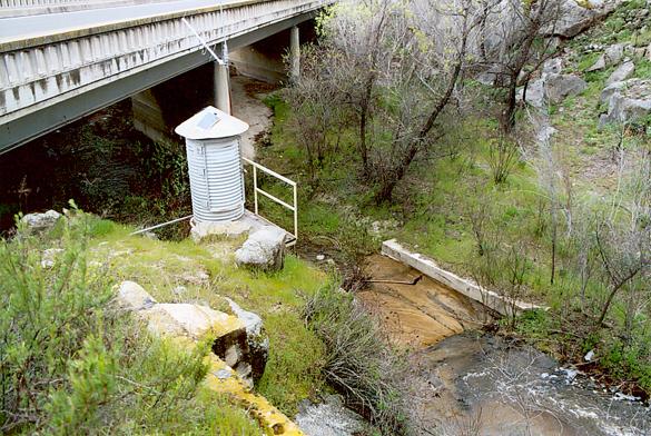 USGS stream gaging station at Campo Creek, at I-94 crossing.