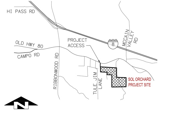 Location of Sol Orchard Boulevard Solar