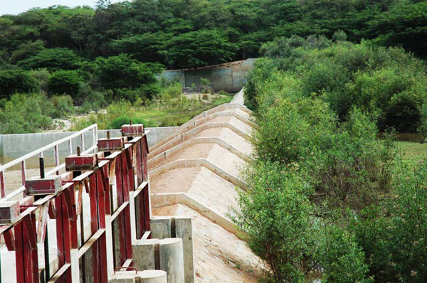 Fuse spillway, La Leche river, Lambayeque, Peru 