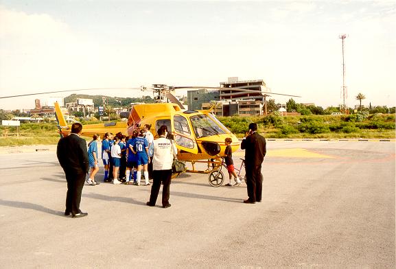 >Helicopter pad
 in the flood channel of Rio Santa Catarina