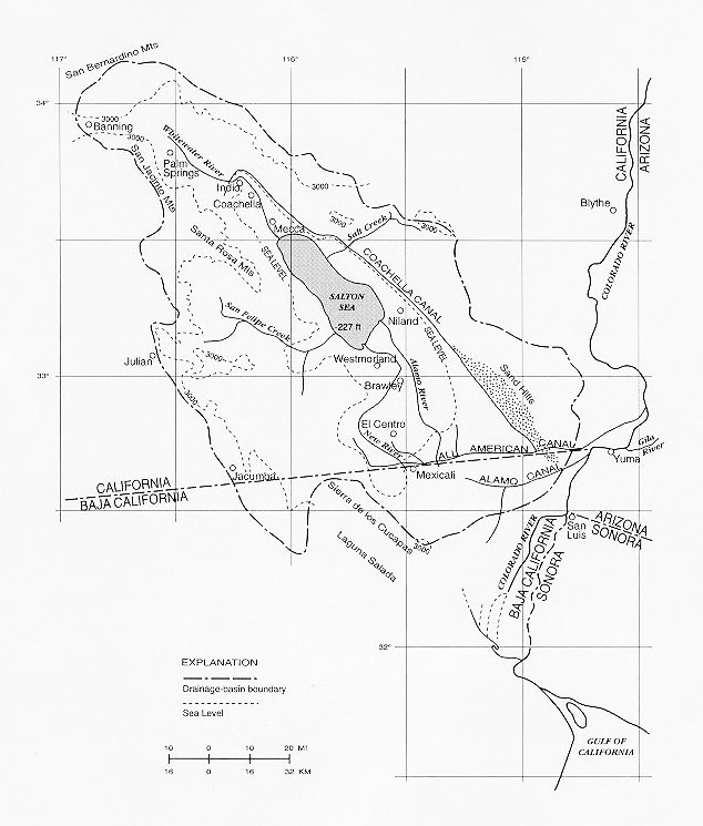 Geographical location of the Salton Sea