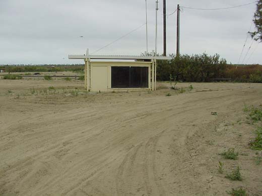 View of Goat Canyon Visitor's Center, showing extent of sedimentation