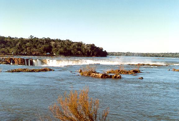 Panoramic view of La Garganta del Diablo (Devil's Throat), at Iguazu Falls, on the border between Brazil and Argentina. 