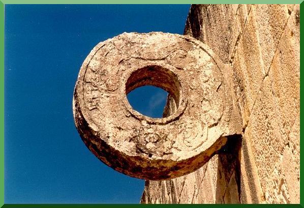 Ball game at Chichen Itza, Yucatan, Mexico.